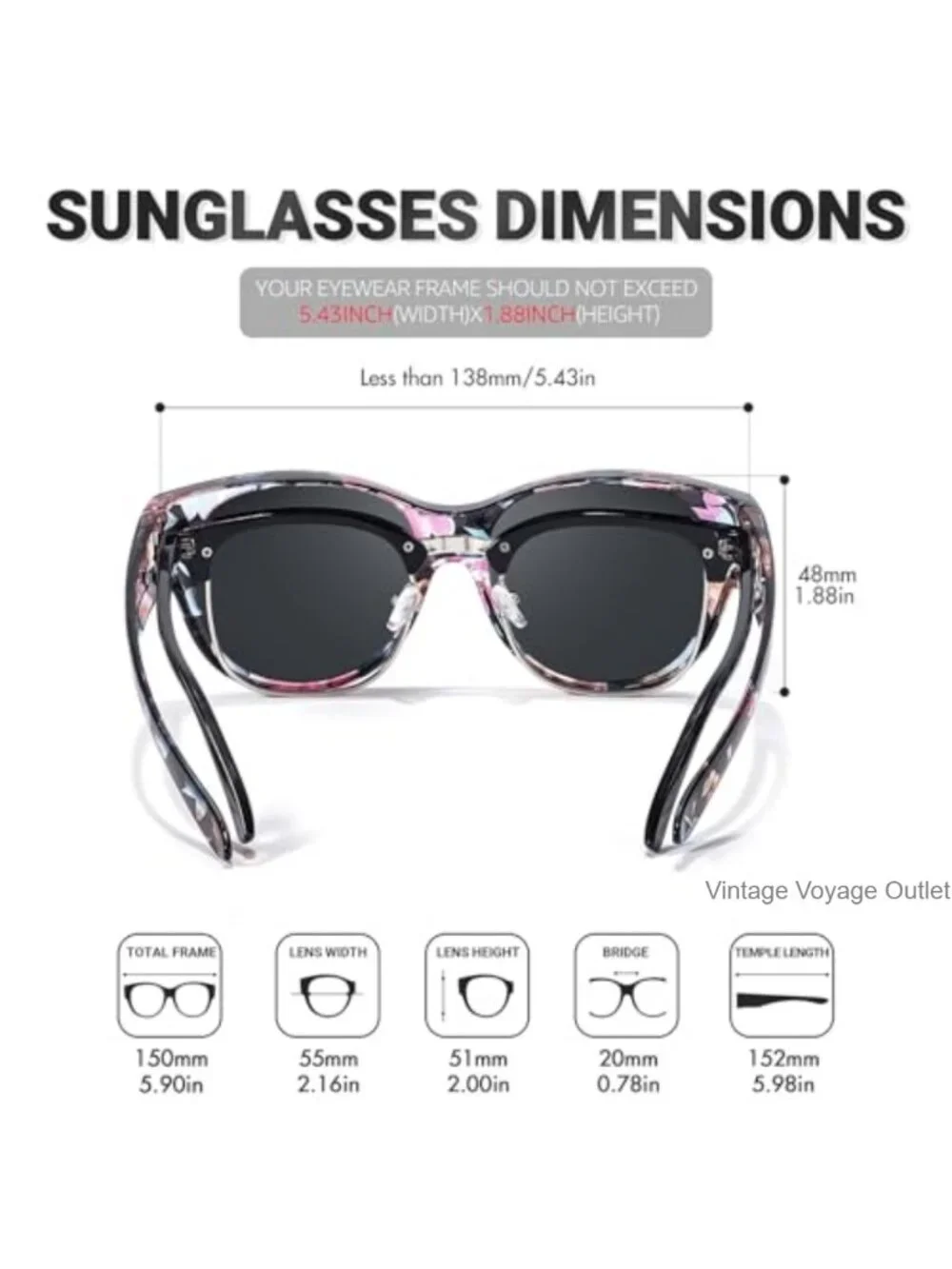 Fit Over Glasses Polarized Sunglasses UV400 Protection Oversized Women